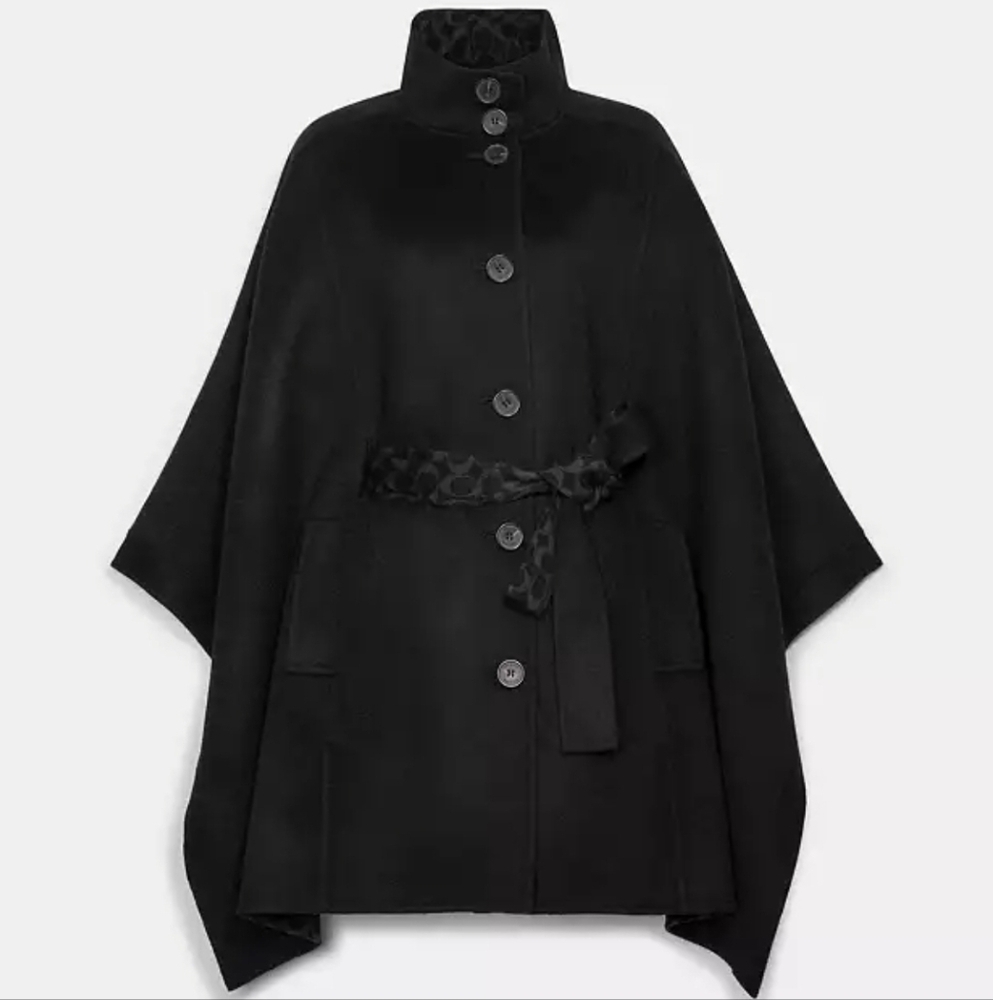 Coach Belted Double Faced Wool Cape Coat XS/S NWT